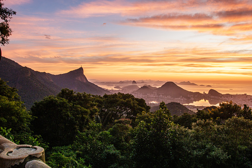 dawn in chinese view in Rio de Janeiro, Brazil.