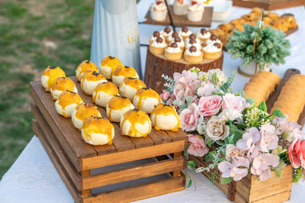 istock Small and delicious desserts in the restaurant 1490180694