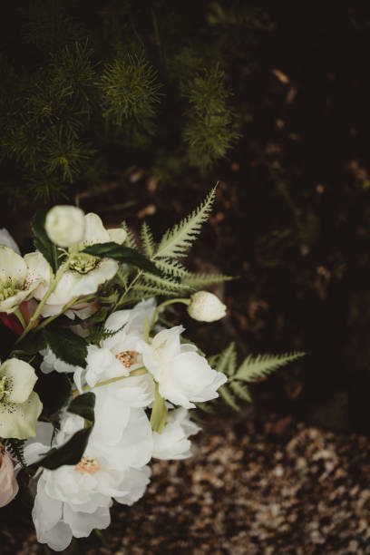 istock White and green wedding bouquet with copy space 1490182098