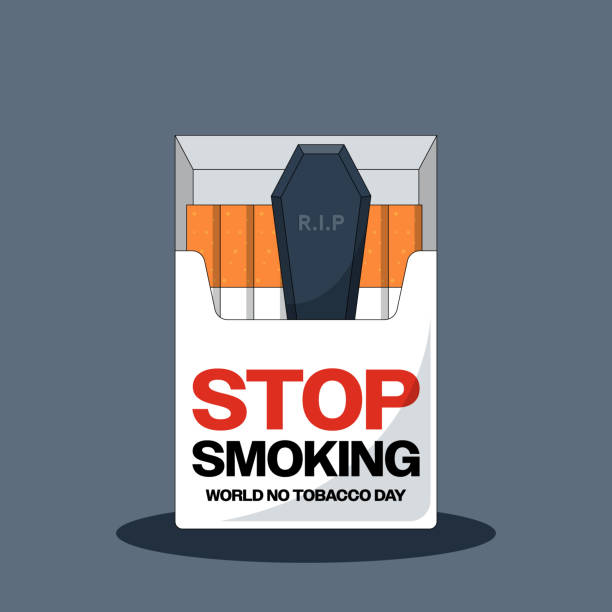 концепция отказа от курения для кампании «всемирный день без табака» с дизайном сигарет и гробов - ideas tobacco product addiction anti smoking stock illustrations