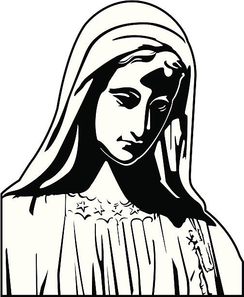 illustration of the virgin mary - madonna stock illustrations