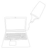 eine-durchgehende-linie-des-laptops-die-