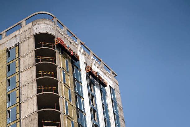 istock Work at the construction site of a new residential building. 1490213098