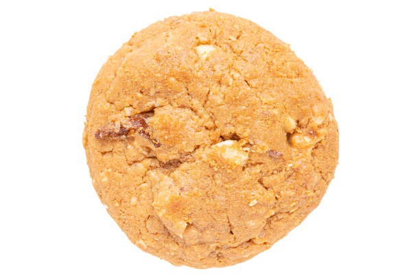 istock Soft oatmeal cookie isolated on white background. Bakery and Pastry concept. 1490222510
