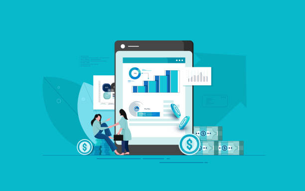 Businesswomen working together and growing a successful business worldwide online Businesswomen working together and growing a successful business worldwide online on a digital tablet. stock illustration business-plan stock illustrations