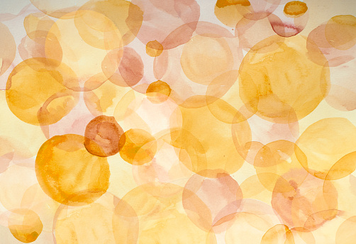 Yellow watercolor bubbles backgrounds. My own work.