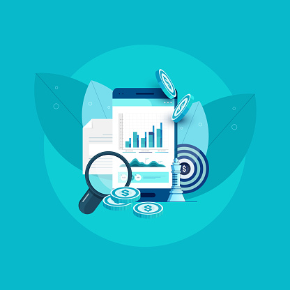 Mobile Device Data Statistics Phone Stock Illustration - Download Image ...