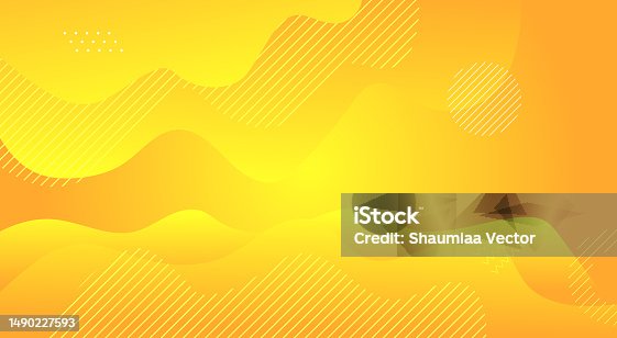 istock Modern summer orange, red and yellow gradient geometric shape circle design on abstract liquid background 1490227593