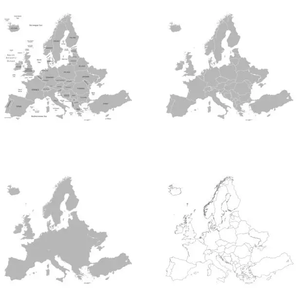 Vector illustration of Europe map