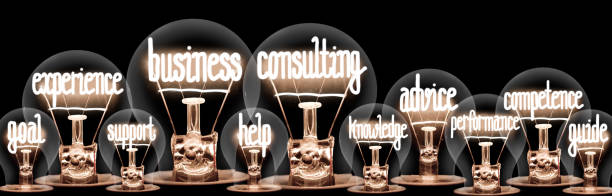 istock Light Bulbs with Business Consulting Concept 1490236383