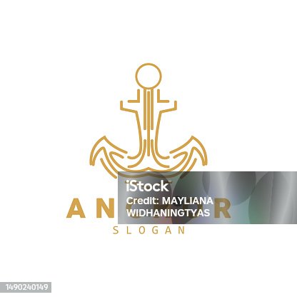 istock Anchor Logo, Ocean Ship Vector, Simple Minimalist Design, Anchor Icon, Spartan, Ocean, Symbol Template Illustration 1490240149