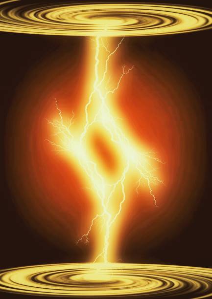 3d illustration of lightning generated from cloud vortex in science and technology concept