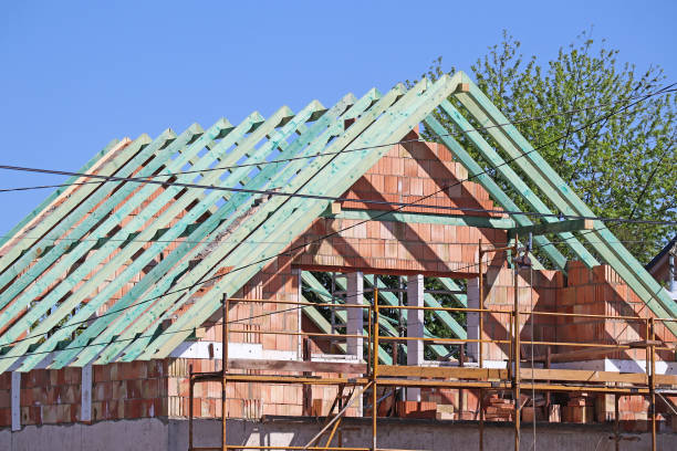 istock Roof of a house under construction 1490242689
