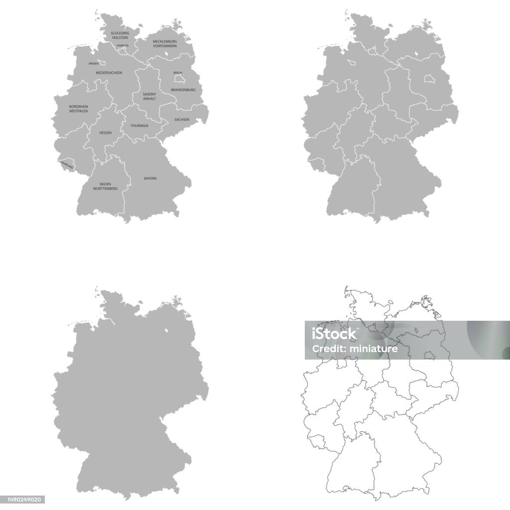 Map Germany Pointed Germany Map Stock Illustration - Download Image Now - Germany, Map ...