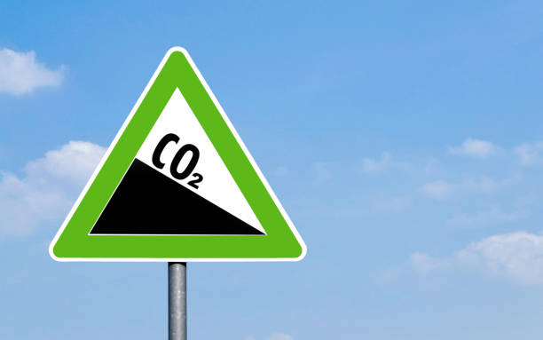 istock CO2 emission reduction sign green triangular shape against a clear blue sky 1490250159