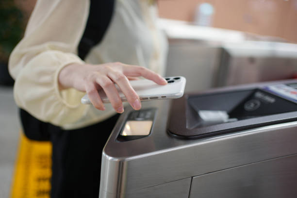 istock Mobile phone payment for public transport close-up 1490253951