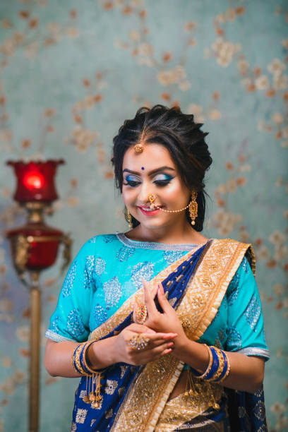 istock Young Indian Bridal Reception Look 1490263221