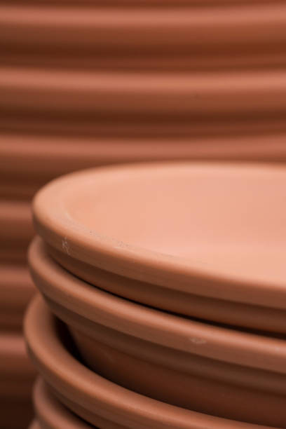 istock Stacked clay dishes for gardening 1490263273