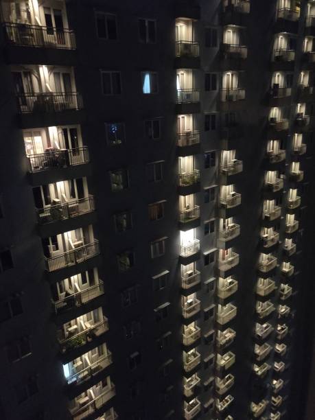 istock Lights of Apartment Rooms at Night 1490265273