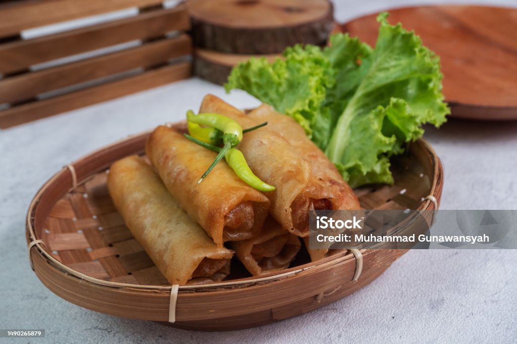 Lumpia On Java Rice Selective Focus On The Lumpia Or Lunpia Is A Typical Snack From Java In ...