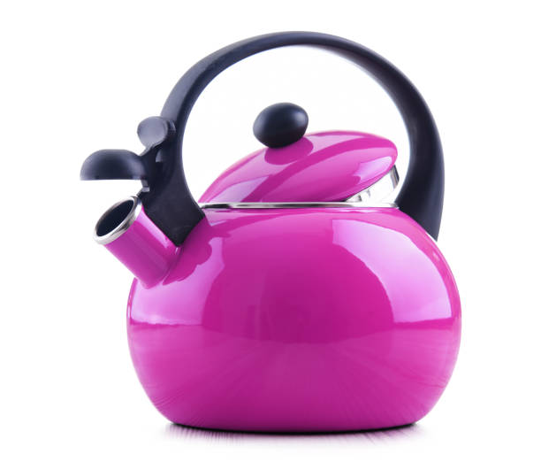 istock Traditional stainless steel stovetop kettle with whistle 1490267767