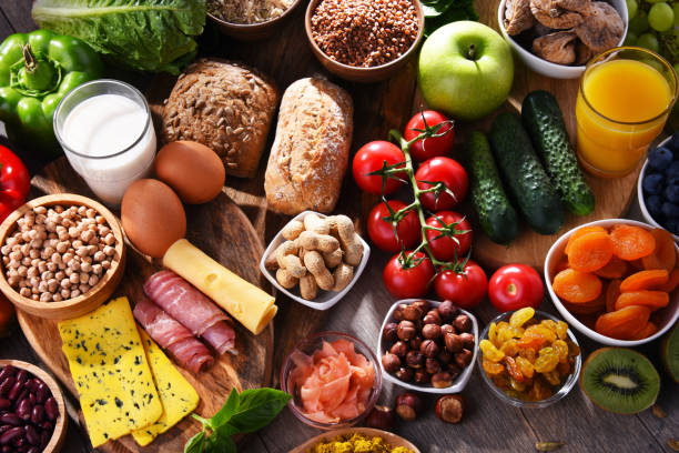 Assorted organic food products on the table
