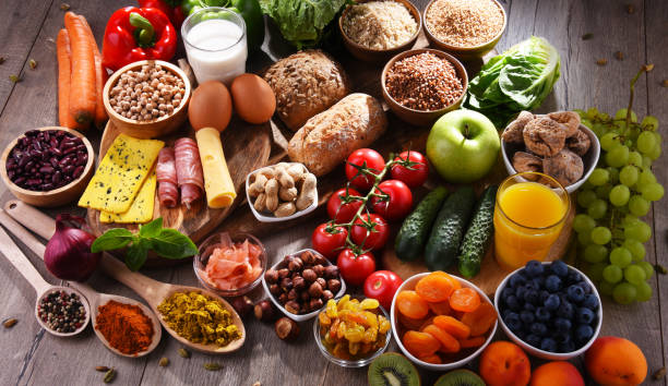 istock Assorted organic food products on the table 1490268001