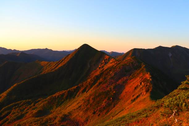 Starting the day Mt. Tottabetsu, Hidaka, Hokkaido hidaka mountains stock pictures, royalty-free photos & images