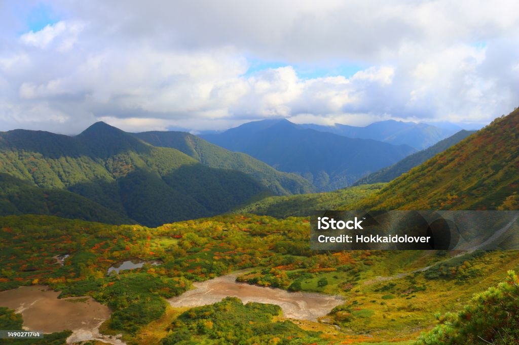 Mt. Poroshiri fall Mt. Poroshiri, Hidaka, Hokkaido Autumn Stock Photo