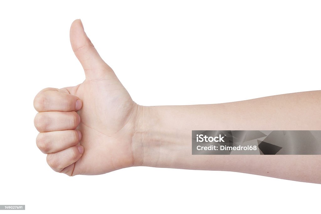 Main humaine avec un pouce en relief - Photo de Approuver libre de droits