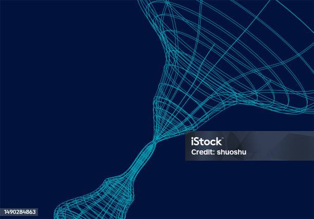 Blue Color Wireframe Blue Circle Parts Wireframe Pattern Background Stock Illustration ...