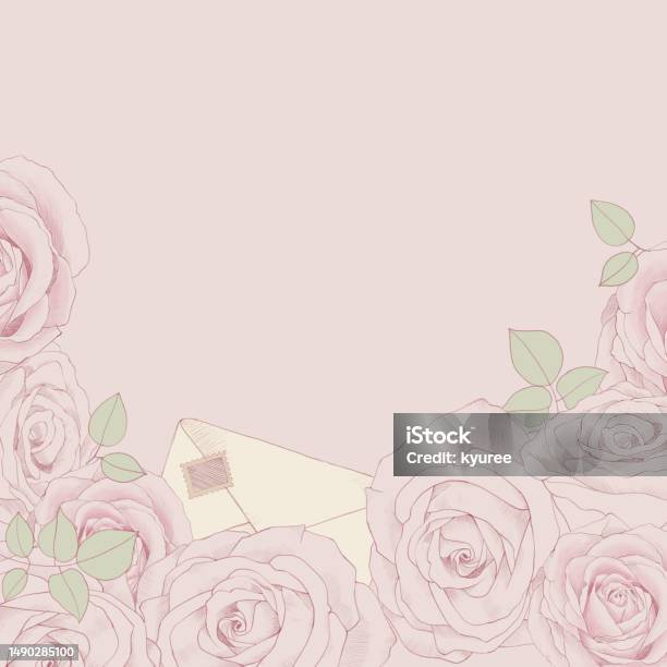 Letter Background Roses Rose Letter Stock Illustration - Download Image Now - Art, Backgrounds ...