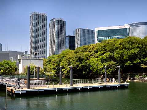 Waters Takeshiba water bus boarding area. Taken in Minato-ku, Tokyo in May 2023.