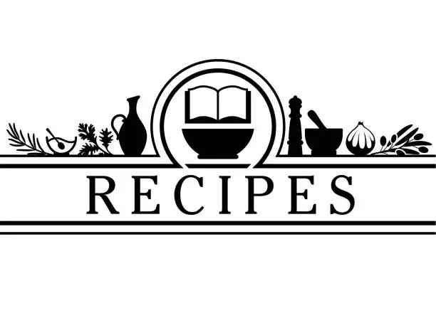 Vector illustration of Recipe or Menu Page Letterhead Design