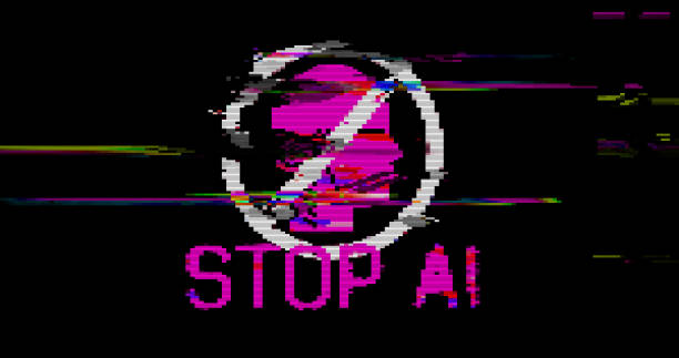 istock Stop AI symbol modern glitch concept 3d illustration 1490293022
