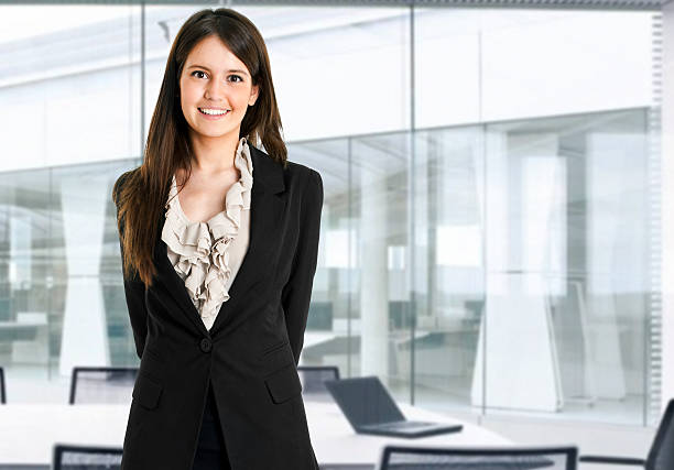 istock Cute young businesswoman smiling 149029637