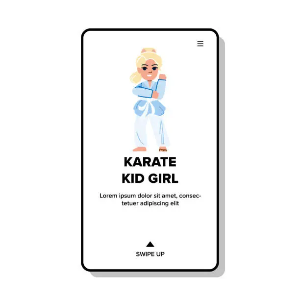 Vector illustration of karate kid girl vector