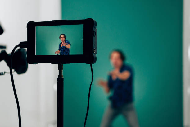 istock actor in acting against green key background 1490300041