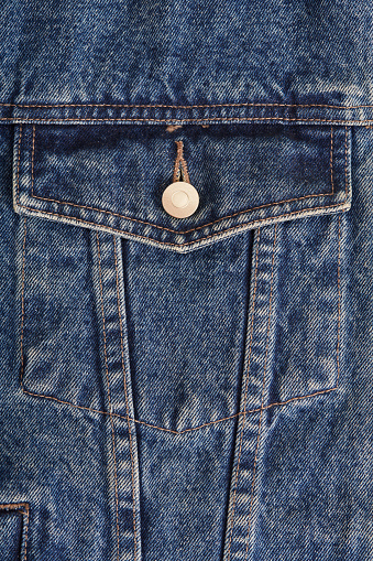Blue denim jacket pocket classic jeans texture