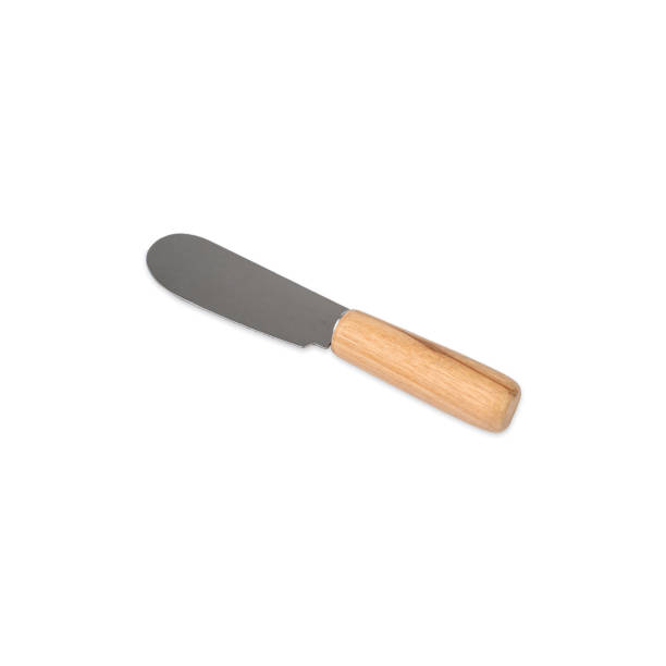 istock Small metal and wood spatula isolated over white background 1490308428