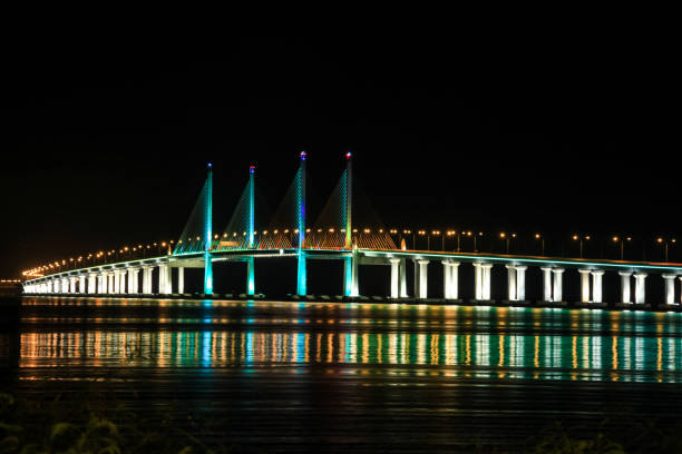 istock Penang Bridge light up during night indicating good tourism in Malaysia 1490310615