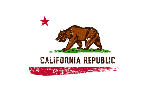 Grunge Brush Stroke With California Flag