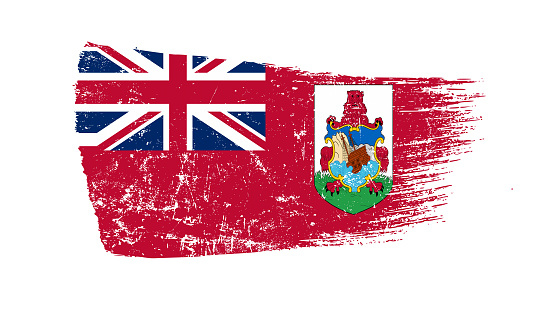 Grunge Brush Stroke With Bermuda Flag