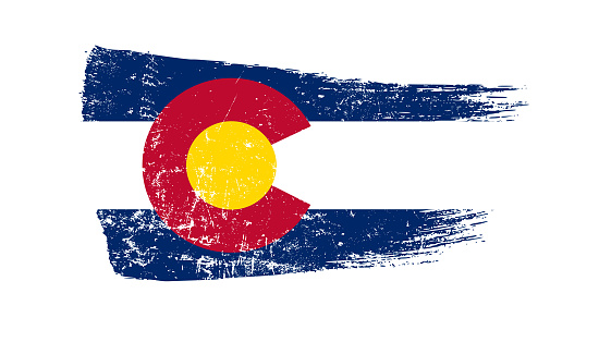 Grunge Brush Stroke With Colorado Flag