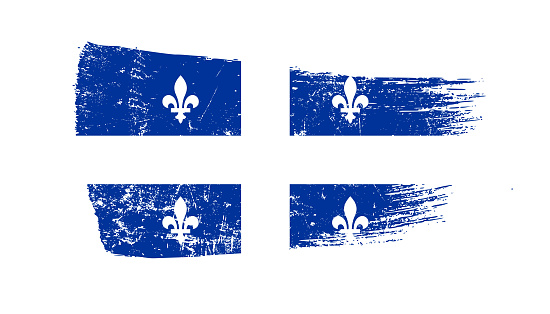 Grunge Brush Stroke With Quebec Flag