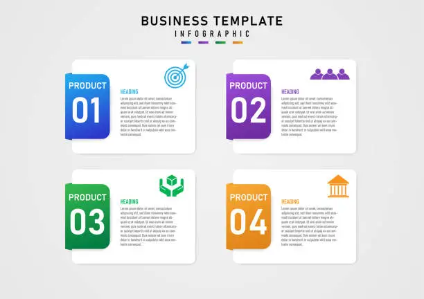 Vector illustration of 4 step business plan 007