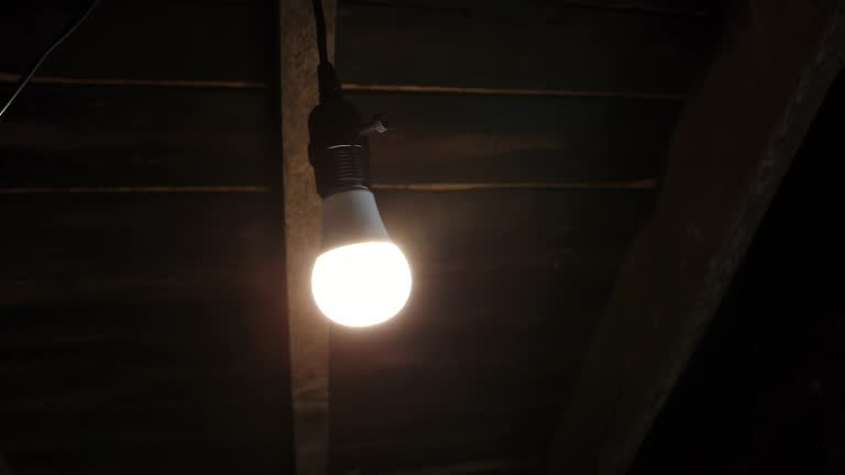 Spooky Attic Lightbulb Swinging