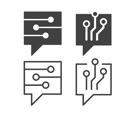 Communication and Artificial Intelligence - Illustration Icons