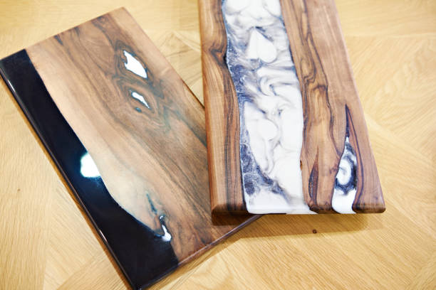istock Combined wood and decorative resin panels 1490331699
