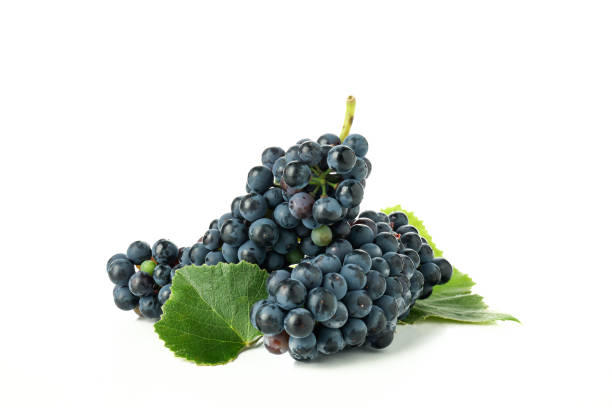 istock Grape and leaves isolated on white background 1490336069
